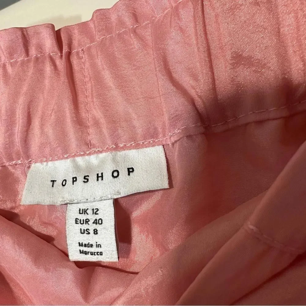 NEW Topshop Taffeta Lantern‎ Mini Skirt Light Pink Size: 8
